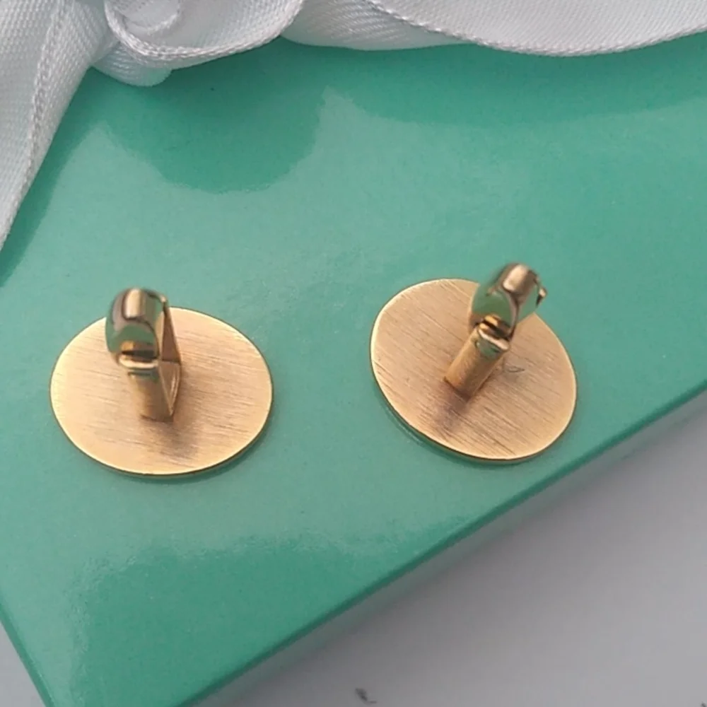 Vintage Gold Plated Hand Etched Cuff Links cufflinks
